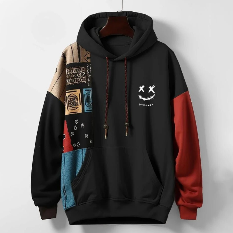 Pullover Herren | Moderner Patchwork Stil | Lässiger Pullover Herren