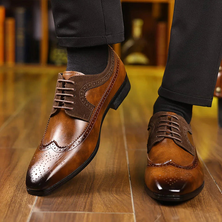 Herren Schnürschuhe | Eleganter Brogue Stil | Klassisch Schuhe Herren