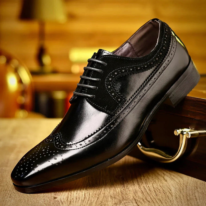 Herren Schnürschuhe | Eleganter Brogue Stil | Klassisch Schuhe Herren