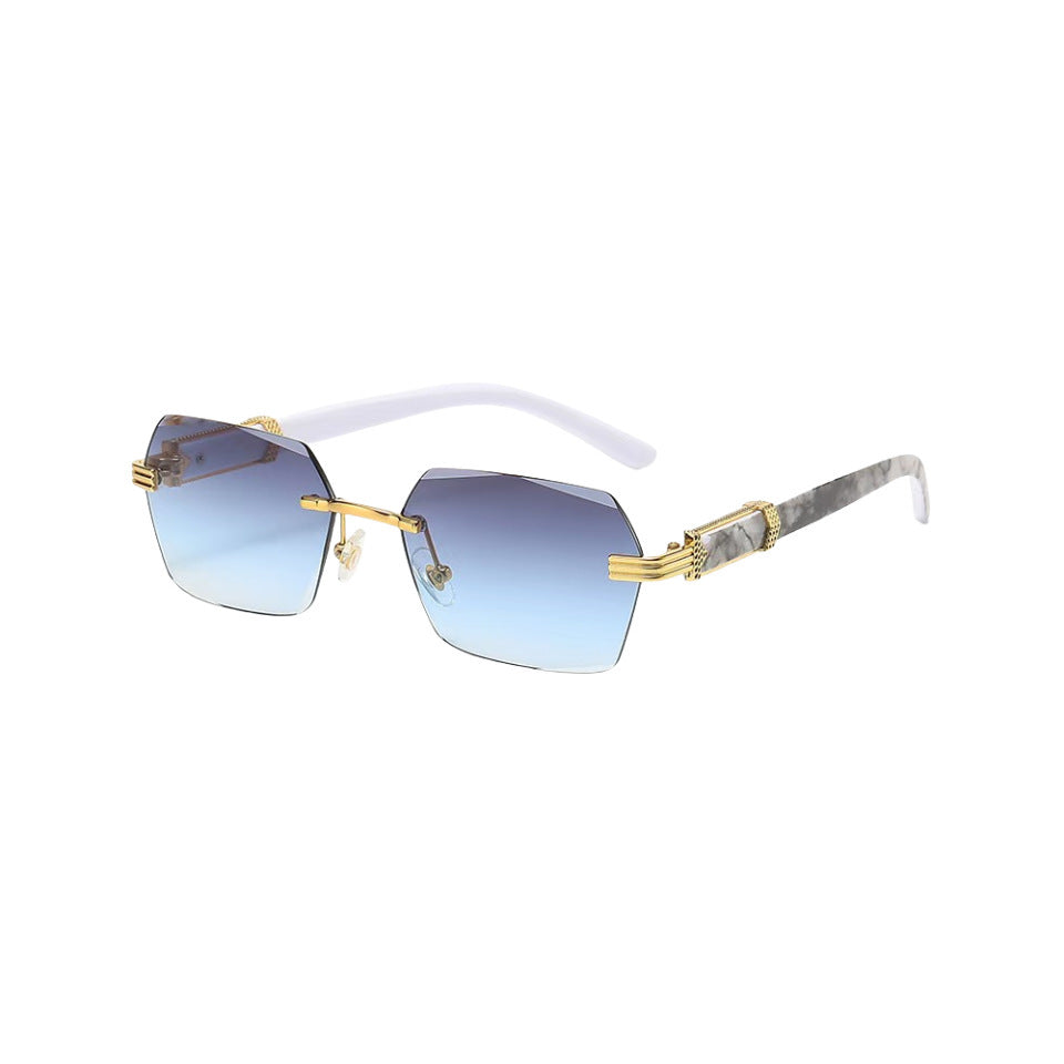 Herren Sonnenbrille | Elegant Retro | Eckig | Rahmenlos