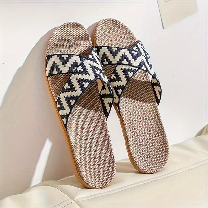 Damen Hausschuhe | Retro Komfort | Slip-on | Kreuzriemen