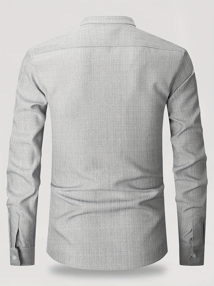 Herren Hemd | Stehkragen | Minimalistisch | Freizeit