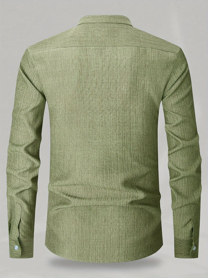Herren Hemd | Stehkragen | Minimalistisch | Freizeit