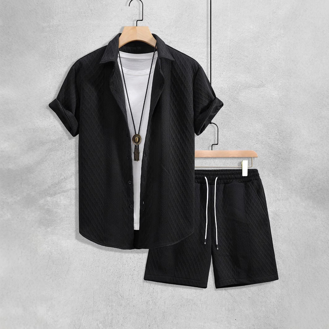 Herren Set | Casual | Kurzarm Kordelzug | Sommer