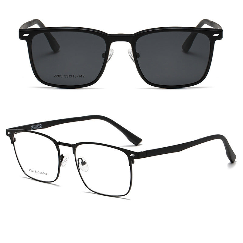 Herren Sonnenbrille | Rechteckig | Clip-On Gläser | Sommer