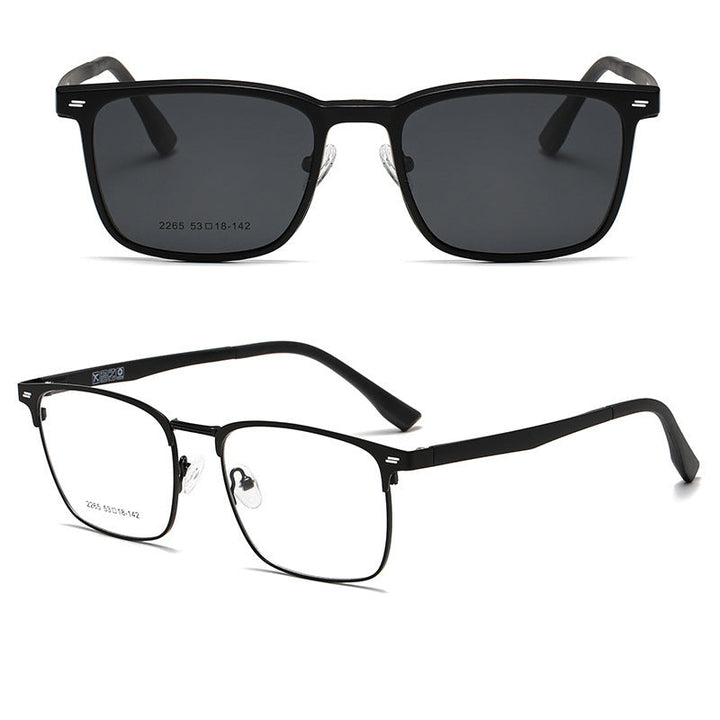Herren Sonnenbrille | Rechteckig | Clip-On Gläser | Sommer