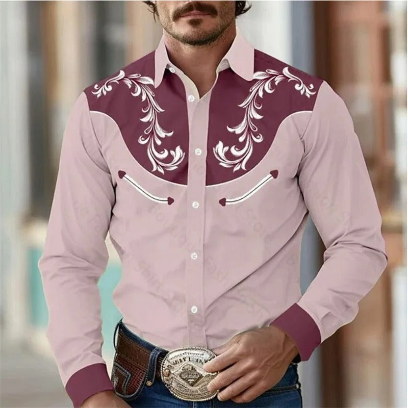 Herren Hemd | Western Stil | Lange Ärmel | Sommer