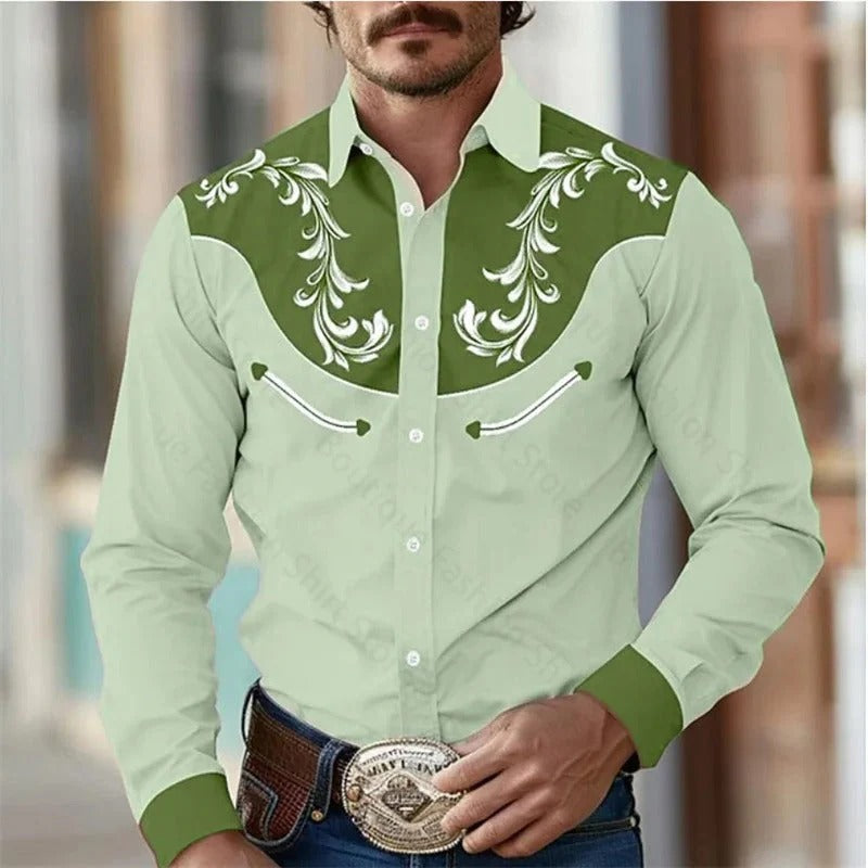 Herren Hemd | Western Stil | Lange Ärmel | Sommer