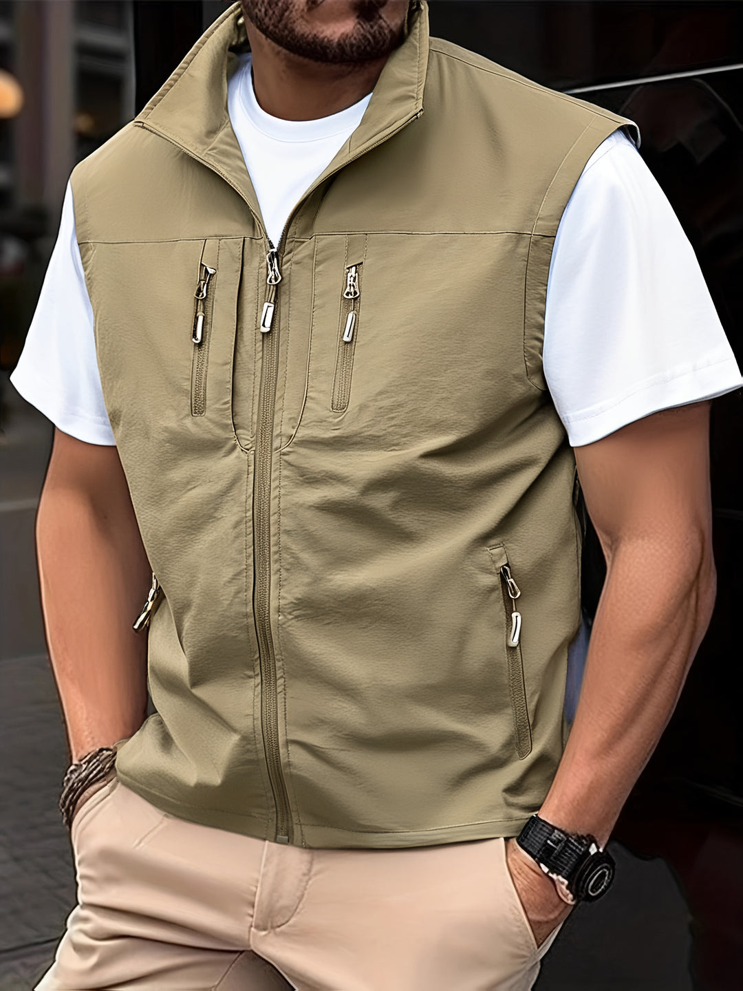 Herren Weste | Regular fit | Reißverschluss | Frühling