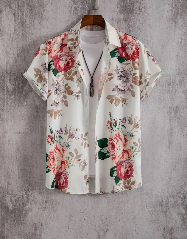 Herren Shirt | Flamingo-Print | Tropischer Stil | Sommer