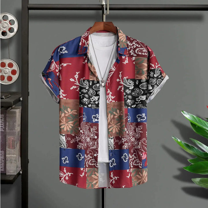 Herren Shirt | Tropisches Blumenmuster | Resort-Stil | Sommer