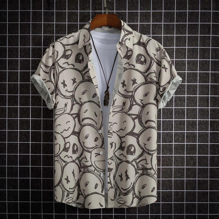 Herren Shirt | Tropisches Blumenmuster | Resort-Stil | Sommer