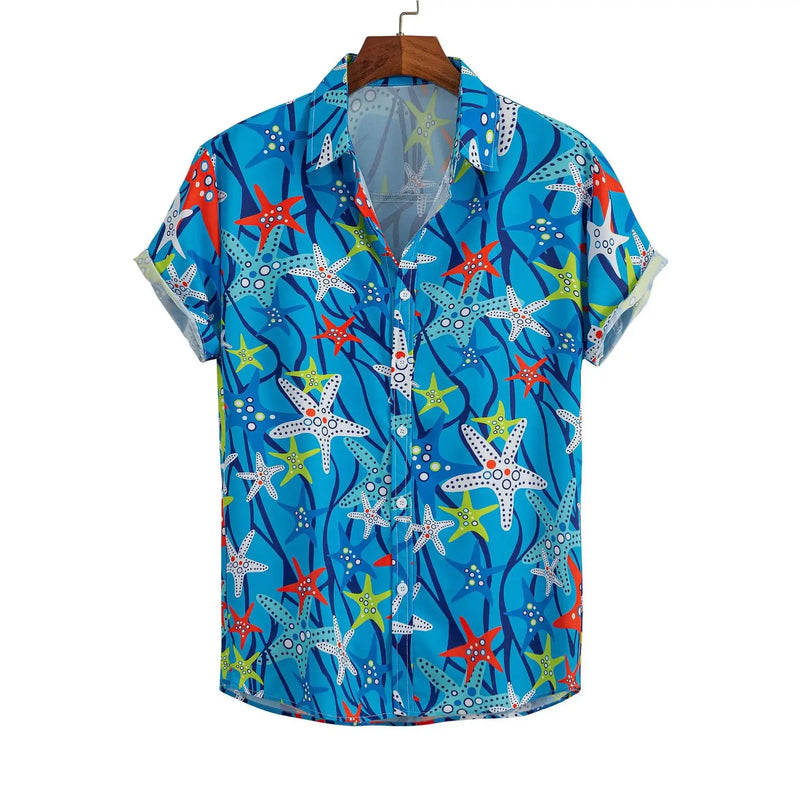 Herren Shirt | Tropisches Blumenmuster | Resort-Stil | Sommer