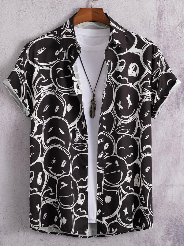 Herren Shirt | Tropisches Blumenmuster | Resort-Stil | Sommer