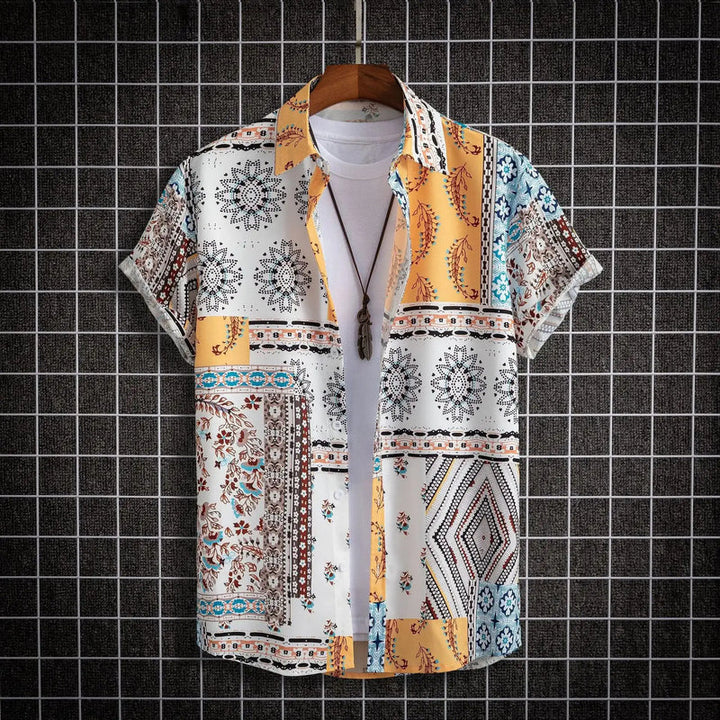 Herren Shirt | Tropisches Blumenmuster | Resort-Stil | Sommer