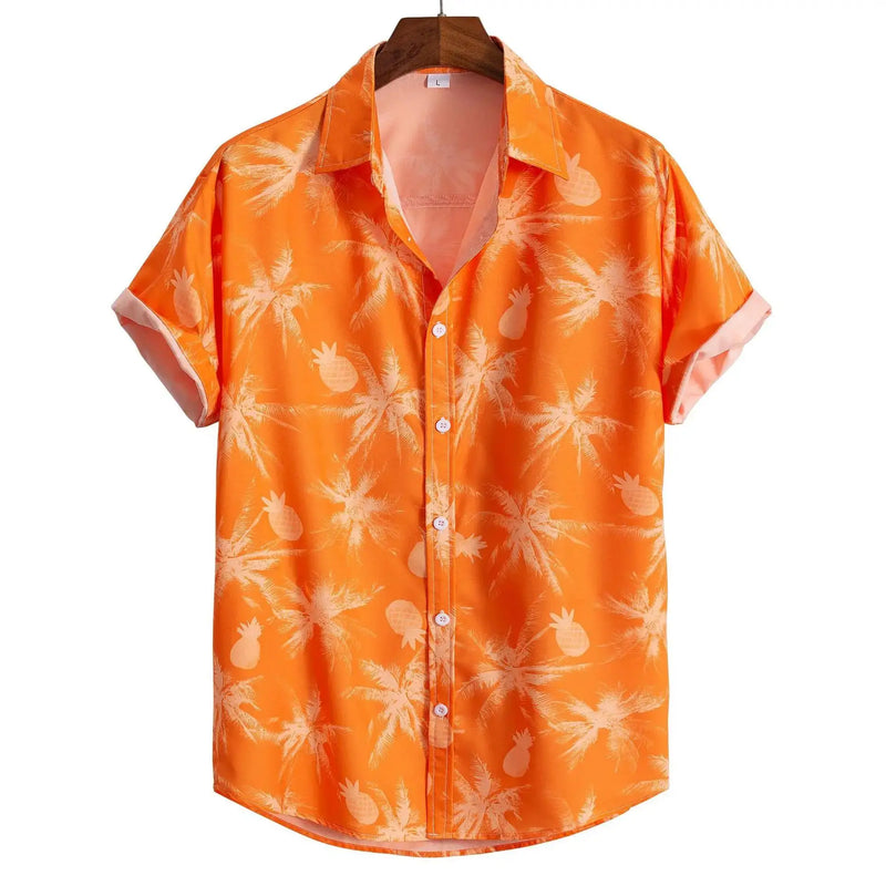 Herren Shirt | Tropisches Blumenmuster | Resort-Stil | Sommer