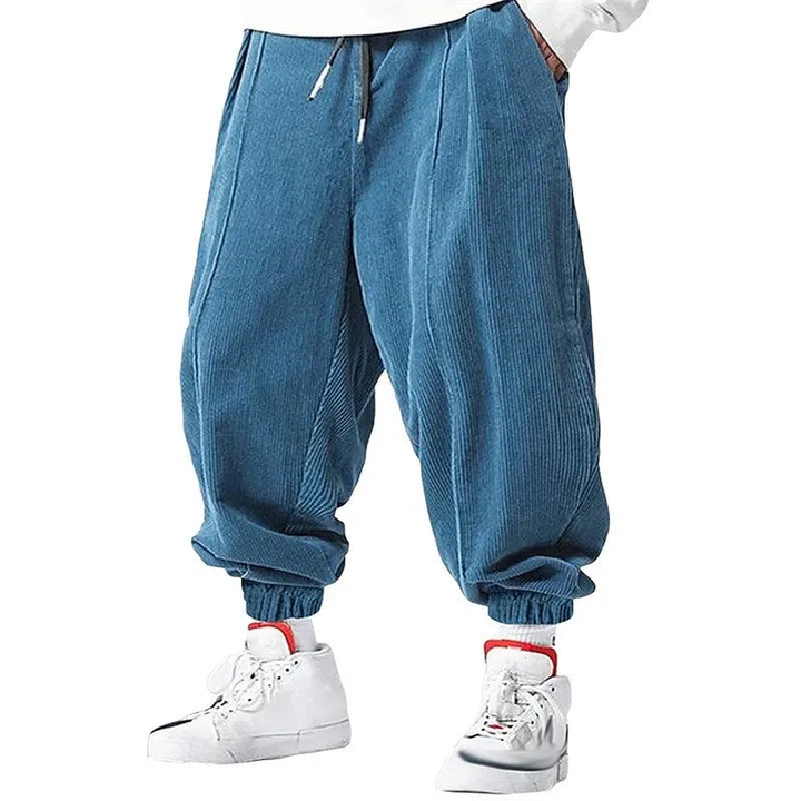 Cordhosen Herren | Weite Jogginghose | Trendige Harem Pants