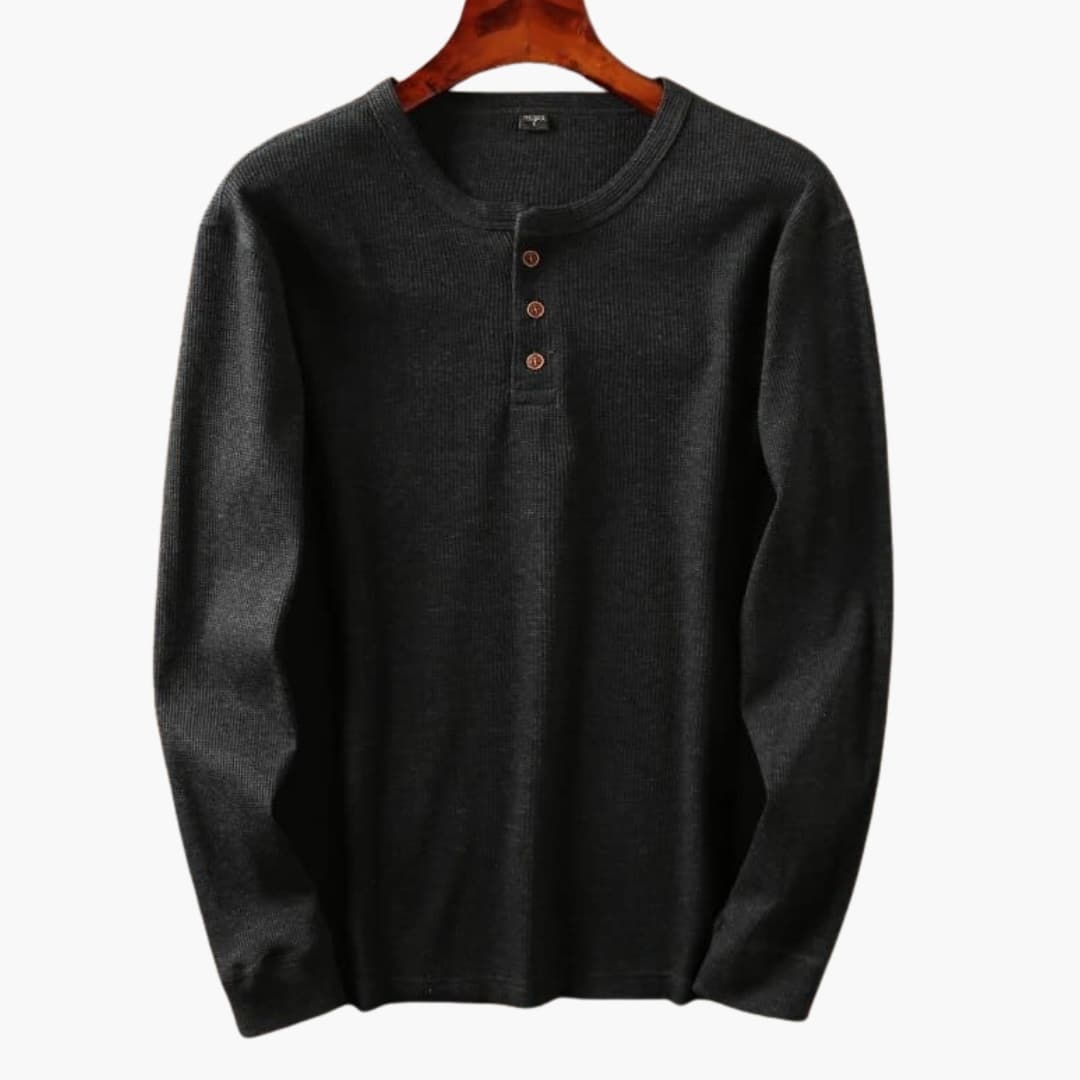 Herren Longsleeve | Straight | Mit Knöpfen | Herbst