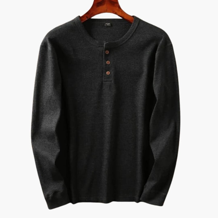 Herren Longsleeve | Straight | Mit Knöpfen | Herbst