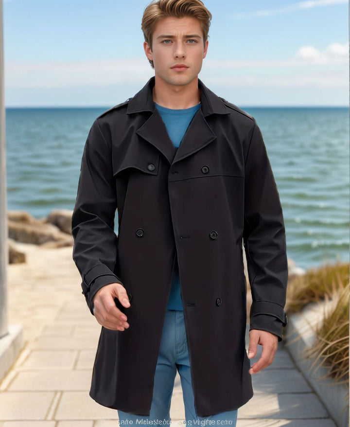 Winterjacke Herren | Klassischer Trenchmantel | Jacke Herren Mode