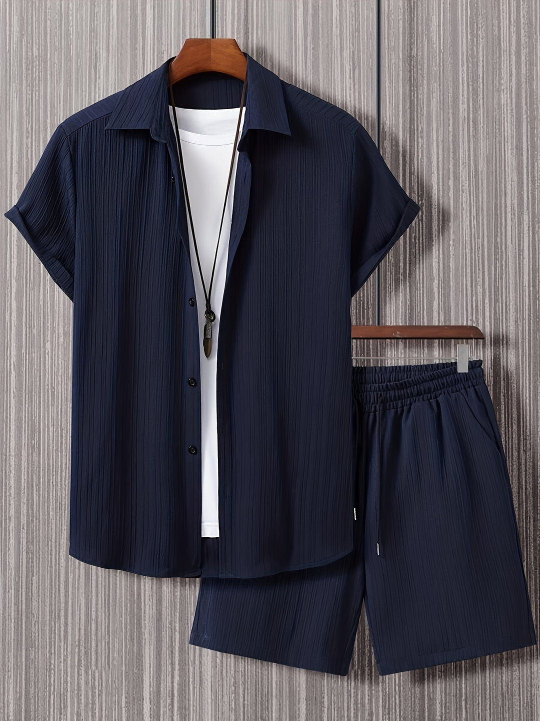 Herren Set | Oversized | Kurzarm Knopfleiste | Sommer