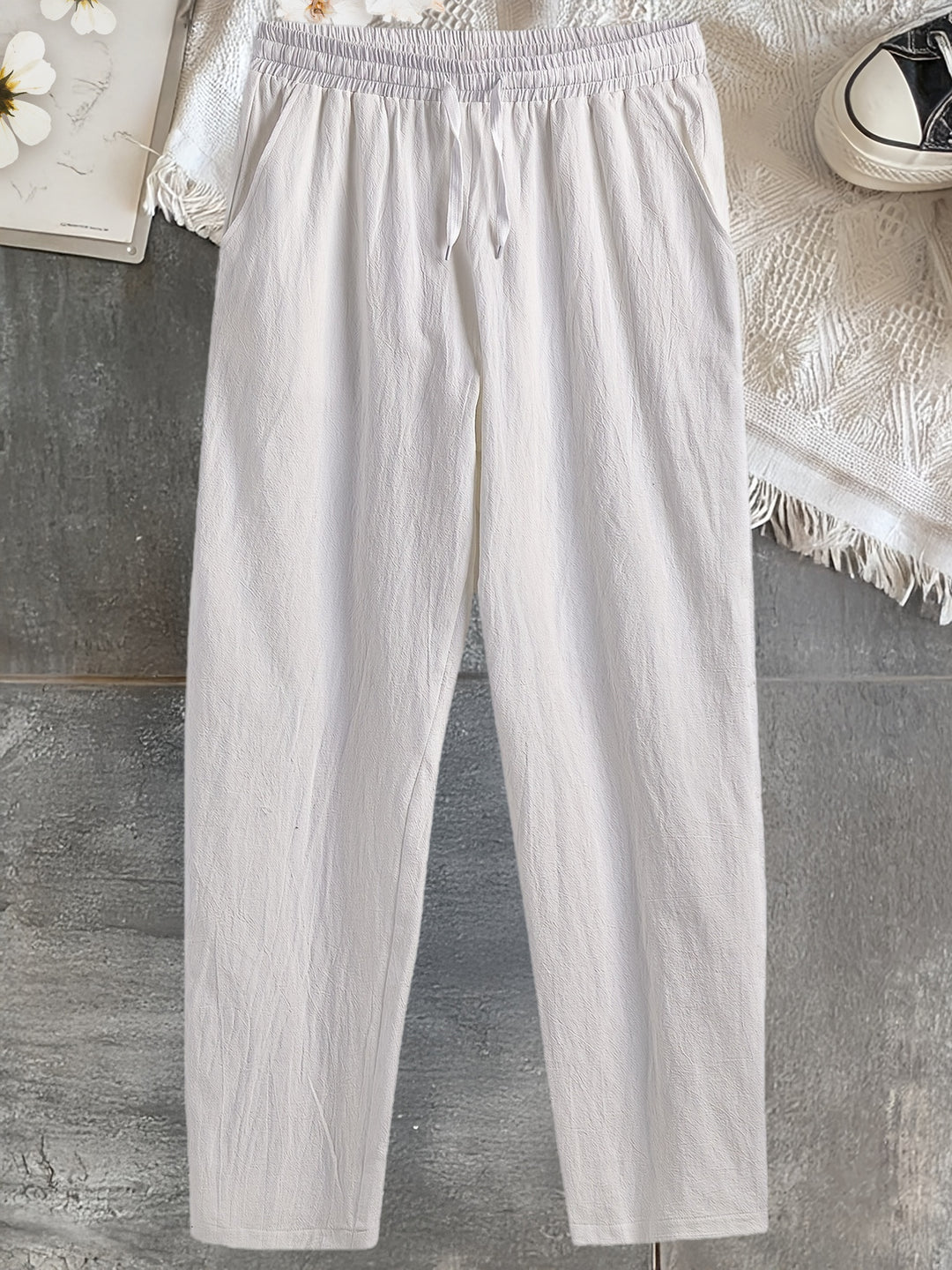 Herren Hose | Straight | Mit Kordelzug | Sommer