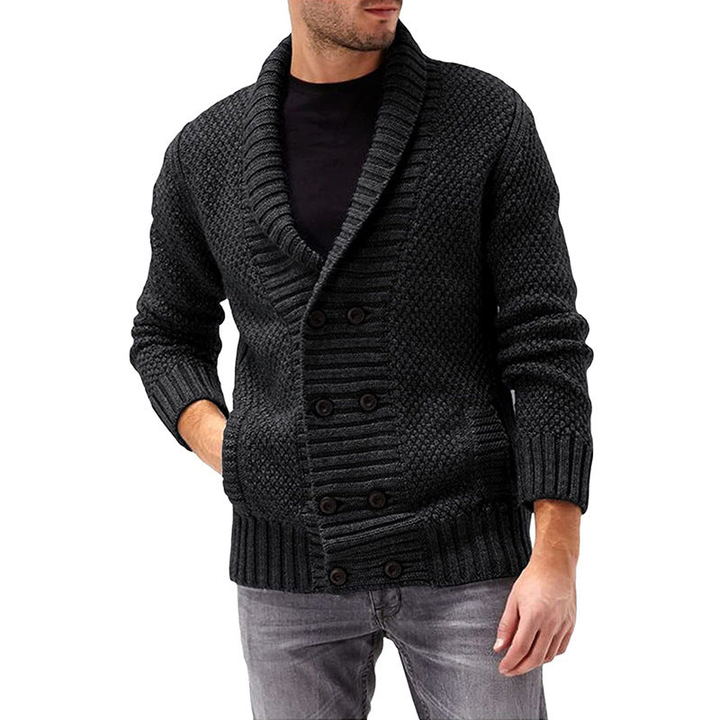 Herren Cardigan | Doppelknopf Strickjacke | Klassische Winter kleider