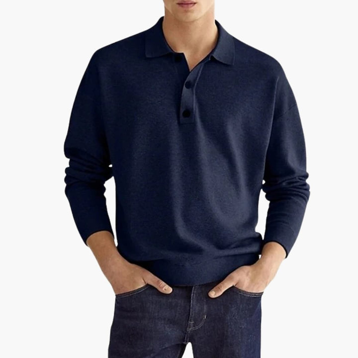 Herren Poloshirt | Langarm | Knopfleiste | Sommer