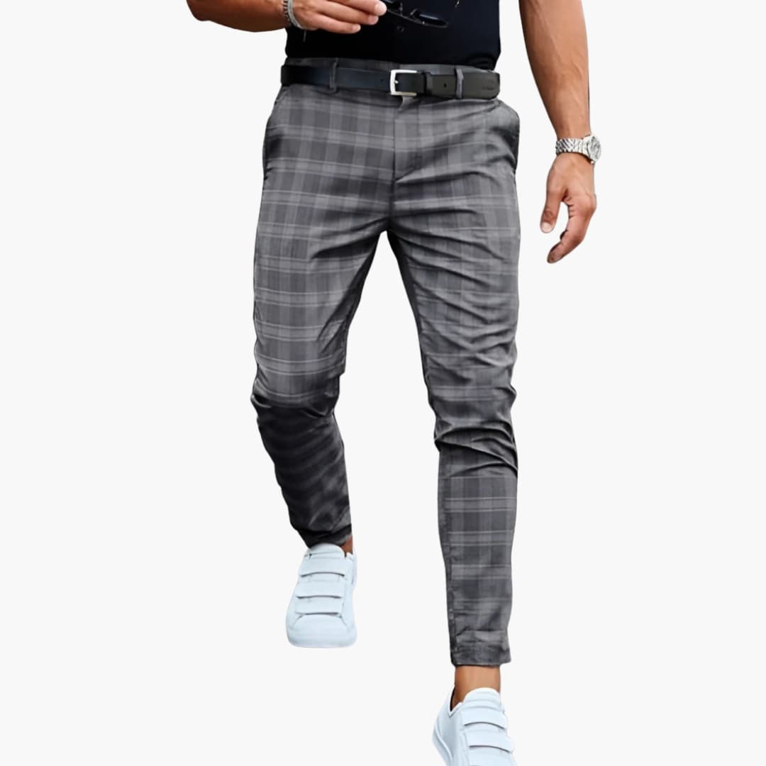 Herren Stoffhose | Slimfit | Karomuster | Herbst
