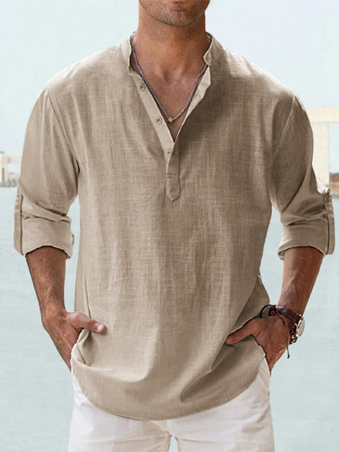 Herren Henley-Hemd | Gerade Passform | Mit Knopfleiste | Sommer