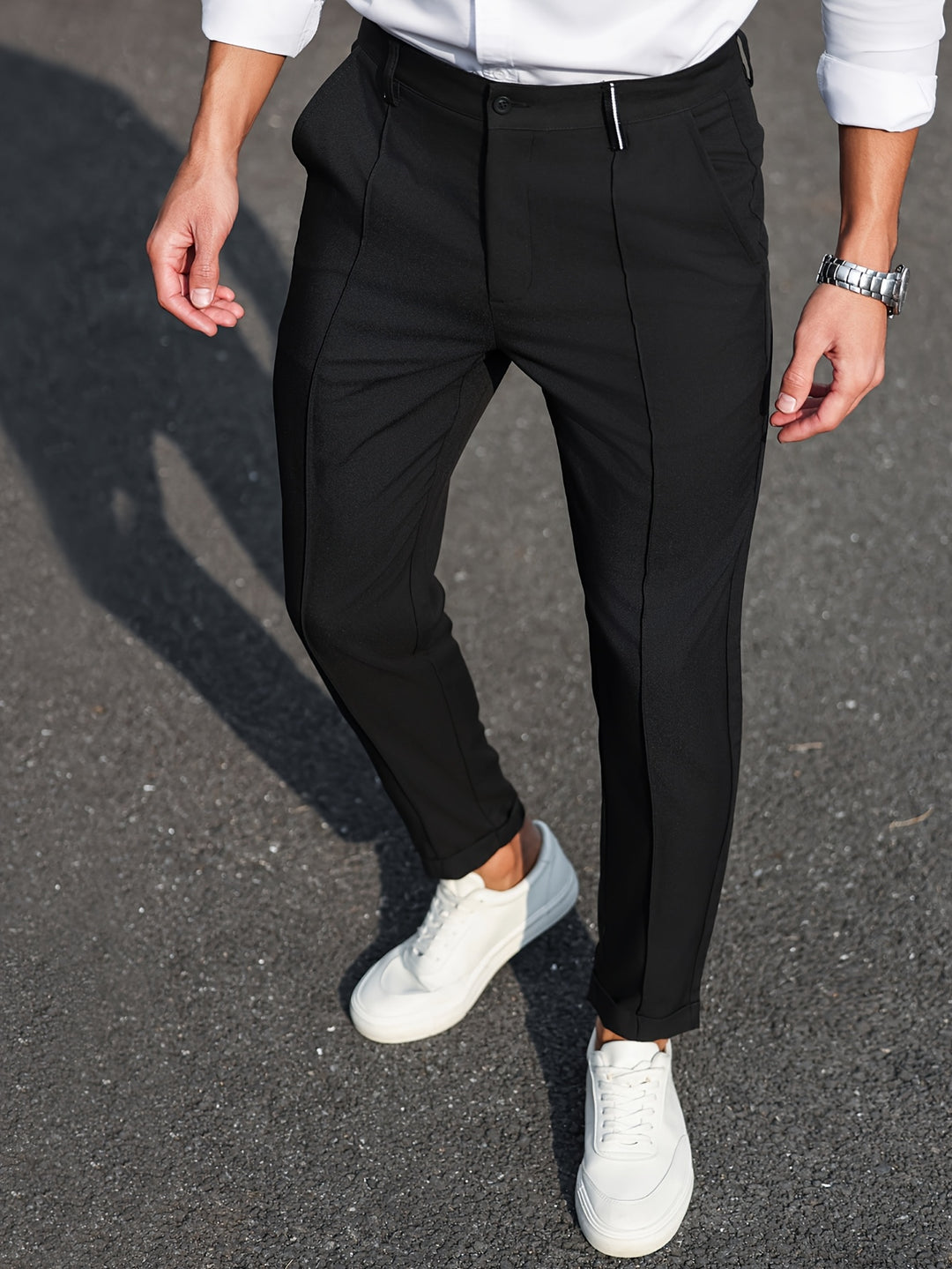 Herren Hose | Slimfit Tapered | Mit Knopf | Sommer