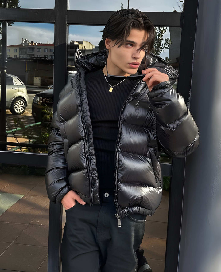 Steppjacke Herren | Sherpa Gefütterte Steppjacke | Warm Winterjacke Herren