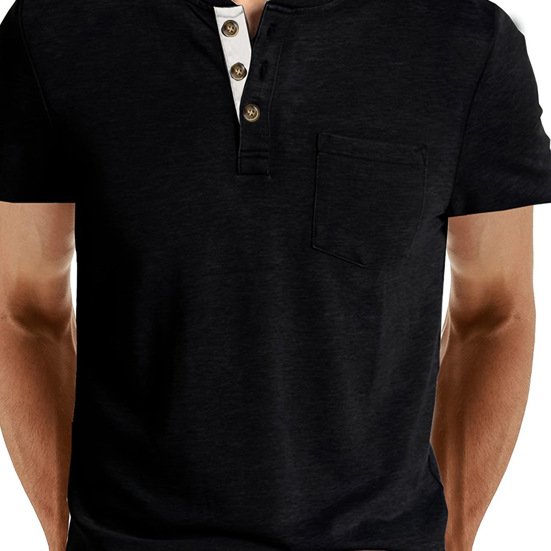 Herren T-Shirt | Slim Fit | Knopfleiste | Sommer