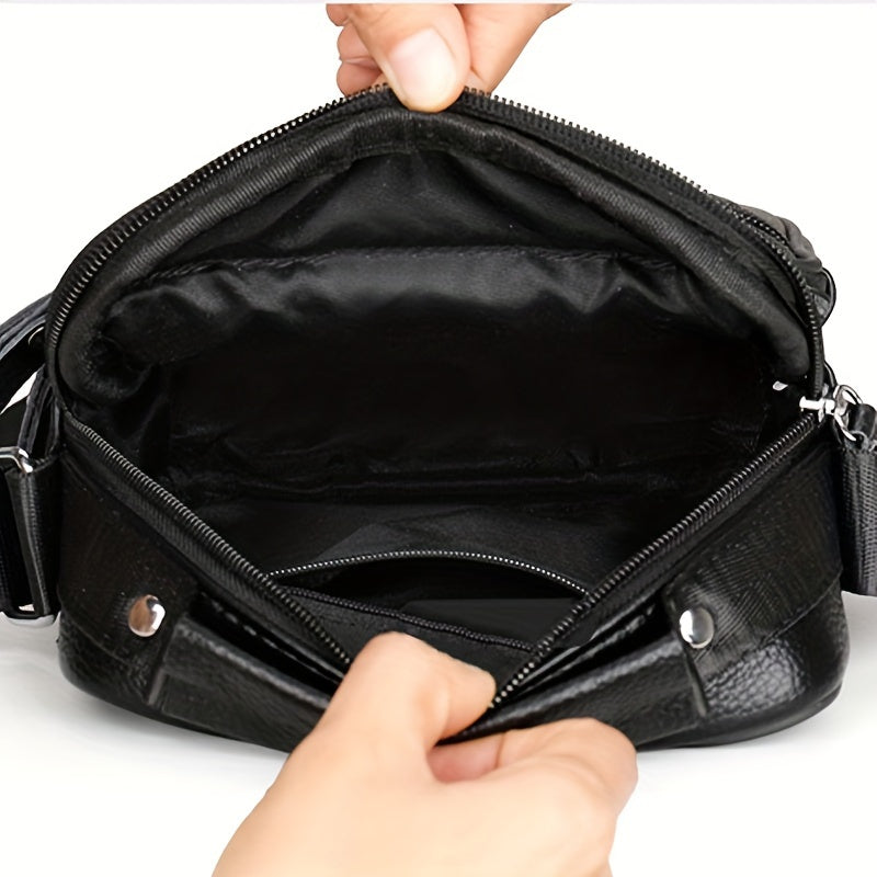 Herren Umhängetasche | Elegant | Mehrere Reißverschlussfächer | Alltag