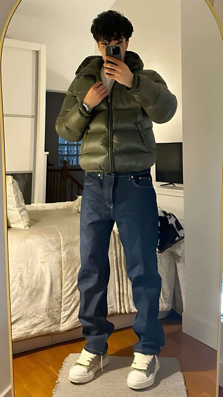 Steppjacke Herren | Sherpa Gefütterte Steppjacke | Warm Winterjacke Herren