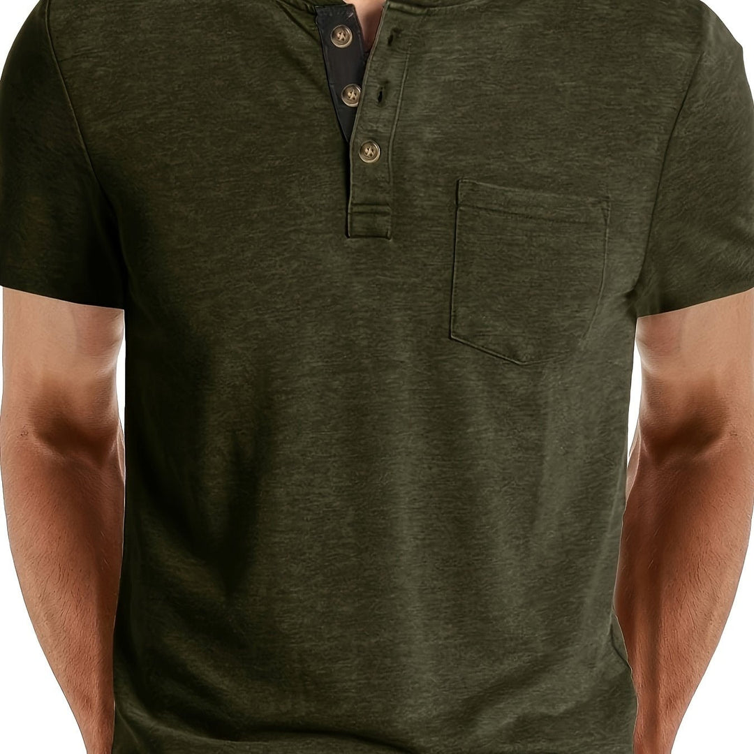 Herren T-Shirt | Slim Fit | Knopfleiste | Sommer
