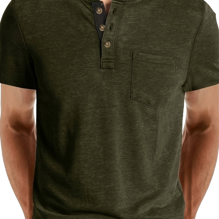 Herren T-Shirt | Slim Fit | Knopfleiste | Sommer
