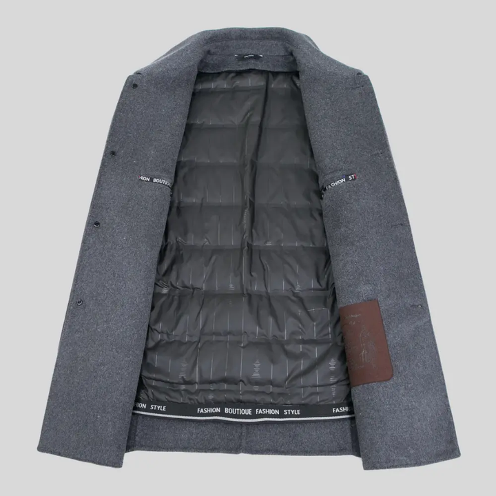 Jacke Herren | Einreihiges Woll Design | Elegant Winterjacke Herren