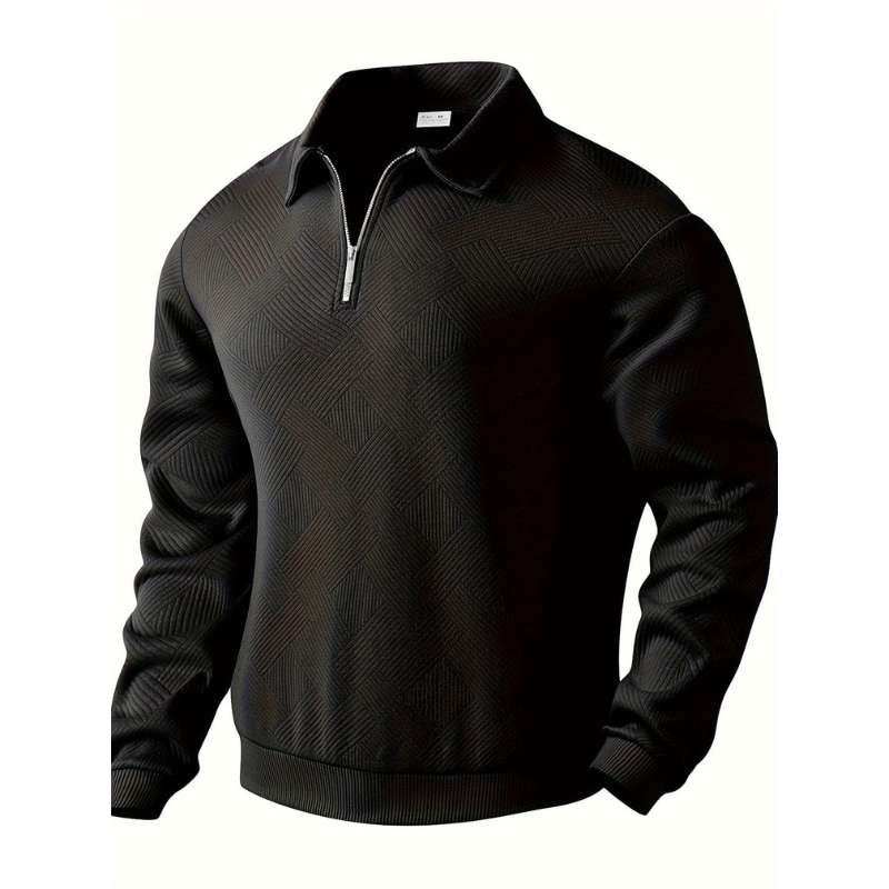Pullover Herren | Geometrisches Muster | Henley Pulli