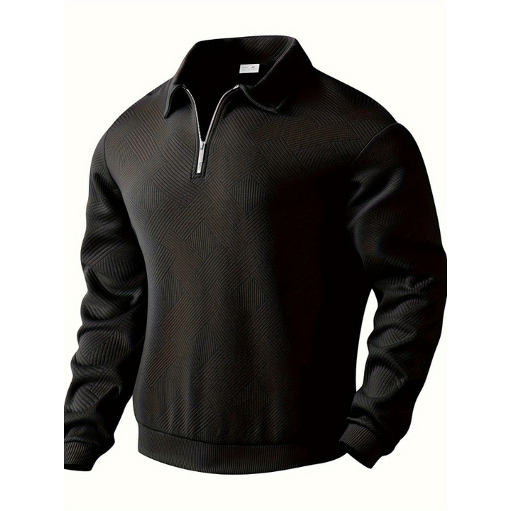 Pullover Herren | Geometrisches Muster | Henley Pulli