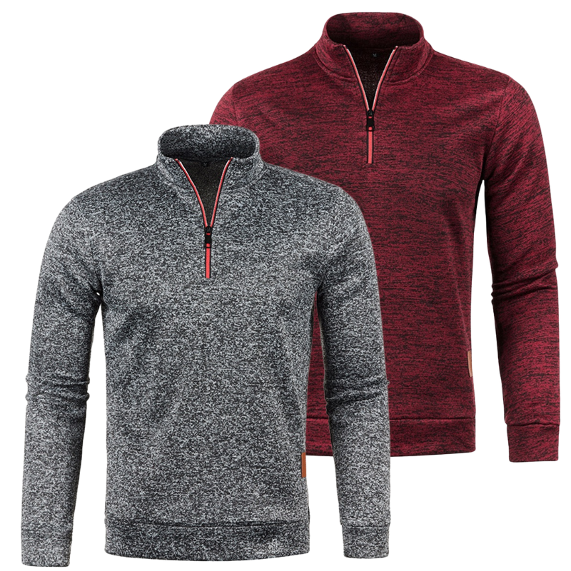Pullover Herren | 2er Set Halbzip Pullover | Herren Pulli Winter