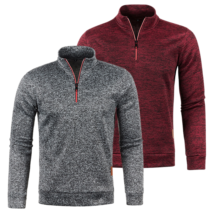Pullover Herren | 2er Set Halbzip Pullover | Herren Pulli Winter