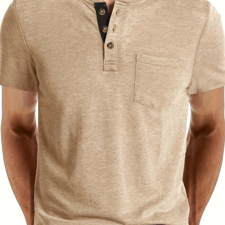 Herren T-Shirt | Slim Fit | Knopfleiste | Sommer