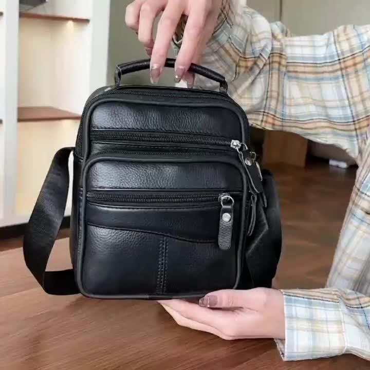 Herren Umhängetasche | Elegant | Mehrere Reißverschlussfächer | Alltag