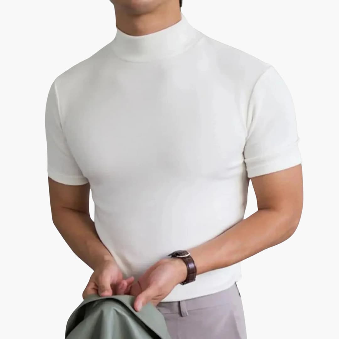 Herren T-Shirt | Slimfit | Rollkragen | Sommer