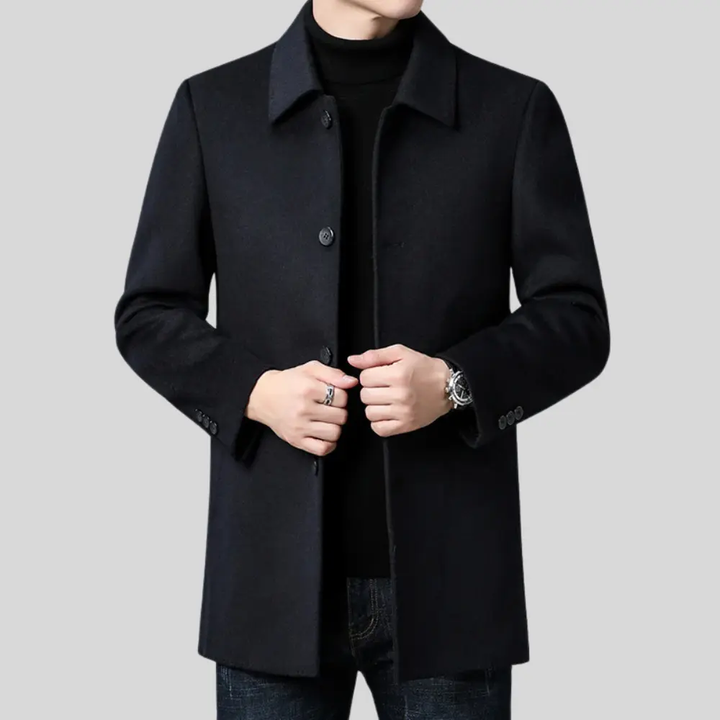 Jacke Herren | Einreihiges Woll Design | Elegant Winterjacke Herren