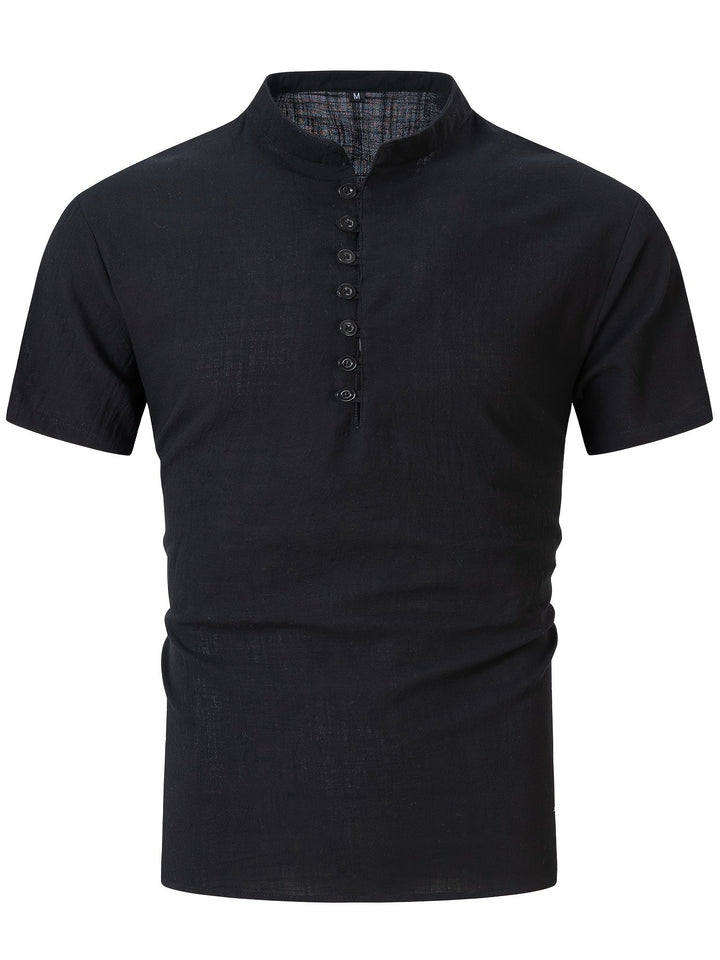 Herren T-Shirt | Slim Fit | Knopfleiste | Sommer