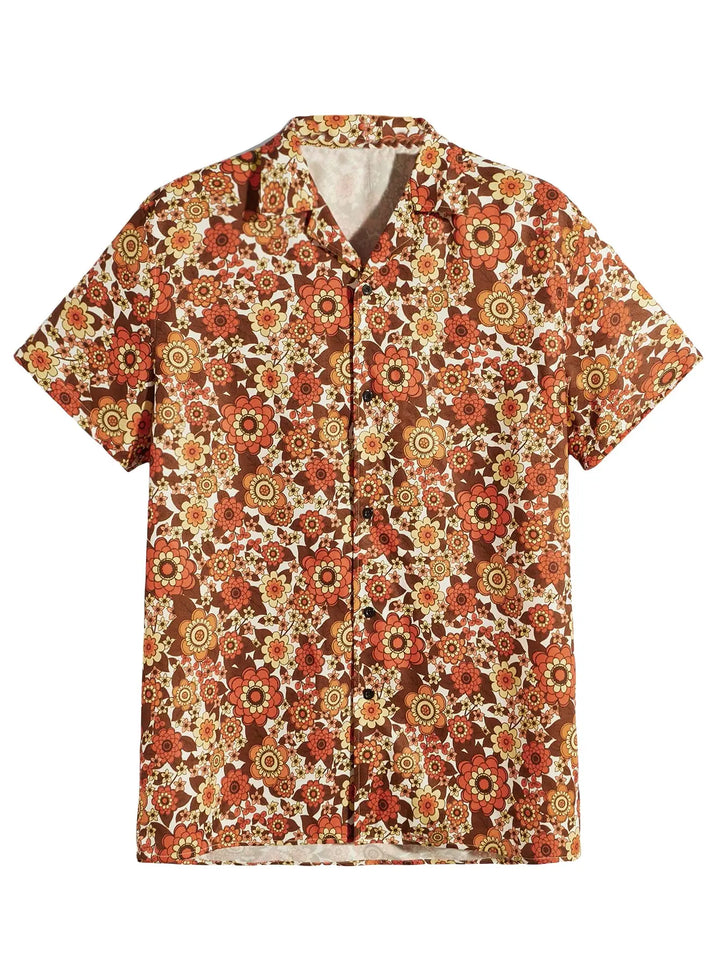 Herren Shirt | Kurzarm | Blumenmuster | Sommer