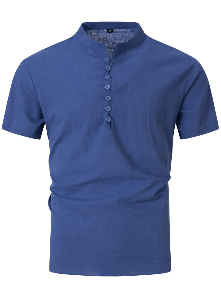 Herren T-Shirt | Slim Fit | Knopfleiste | Sommer