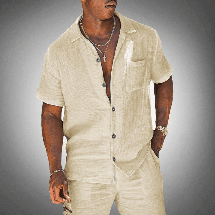 Herren Hemd | Relaxed Stil | Mit Knöpfen | Sommer